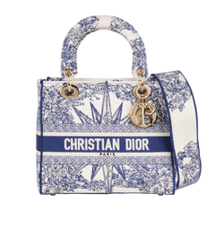 Medium Lady D-Lite, Canvas, Blue/White, 50MA0282, B/DB/S/E, 3*